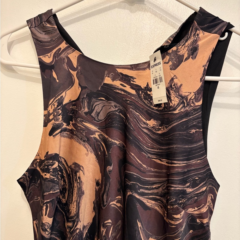 Black and Brown Marble Maxi Dress - Picture 2 of 8